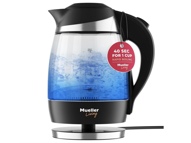 Bollitore Elettrico Mueller Ultra M99S 1,8L 1500W – Vetro Borosilicato Con Luci LED